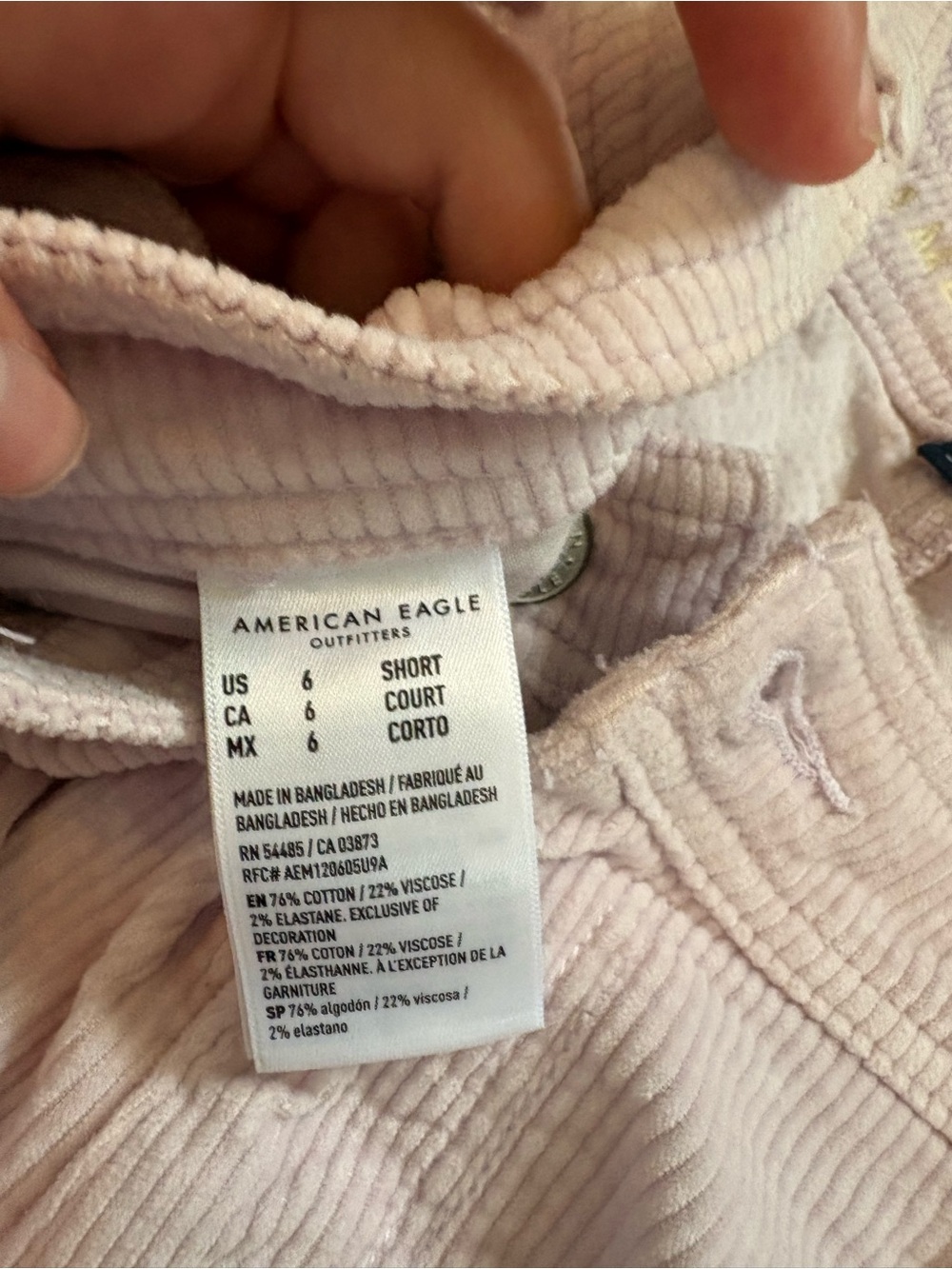 American Eagle Outfitters Blush Corduroy Cargo Pants Wide Leg - Picture 2 of 2